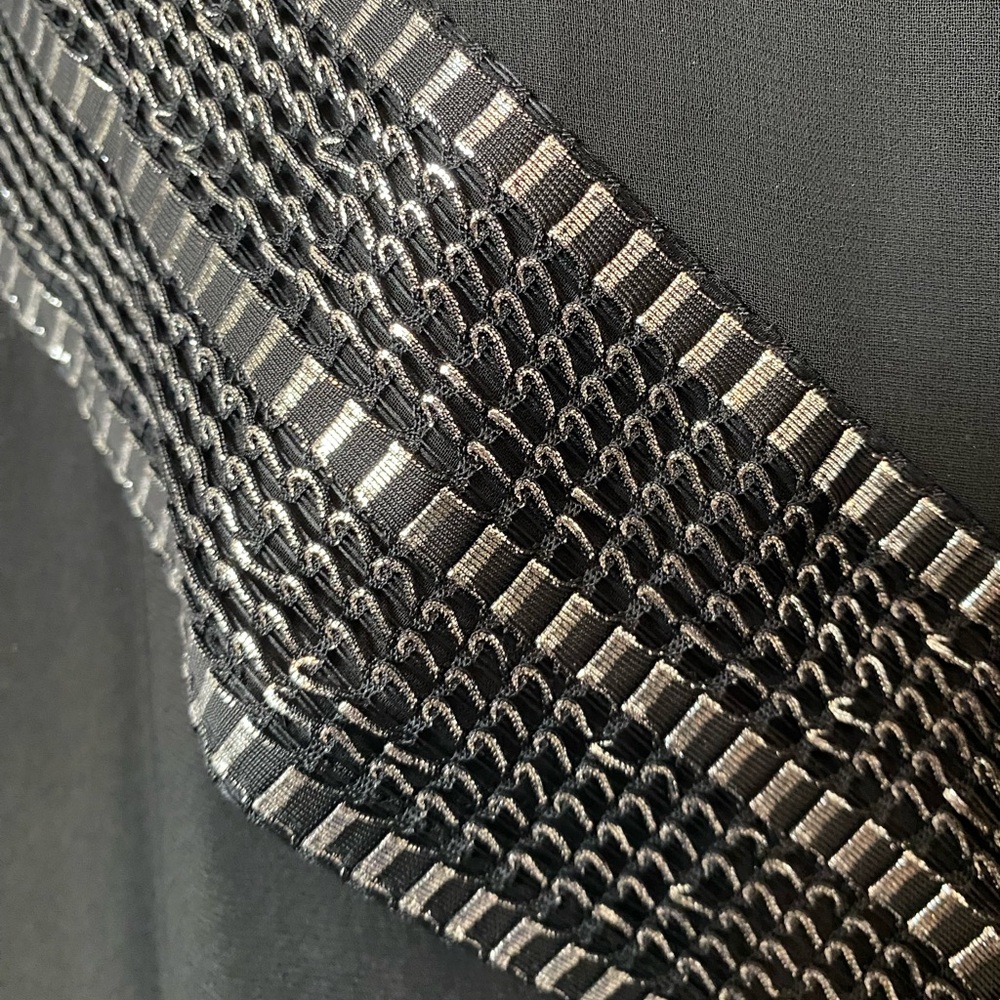 SLNY Chic Black Dress with Silver Detailing - Picture 3 of 6